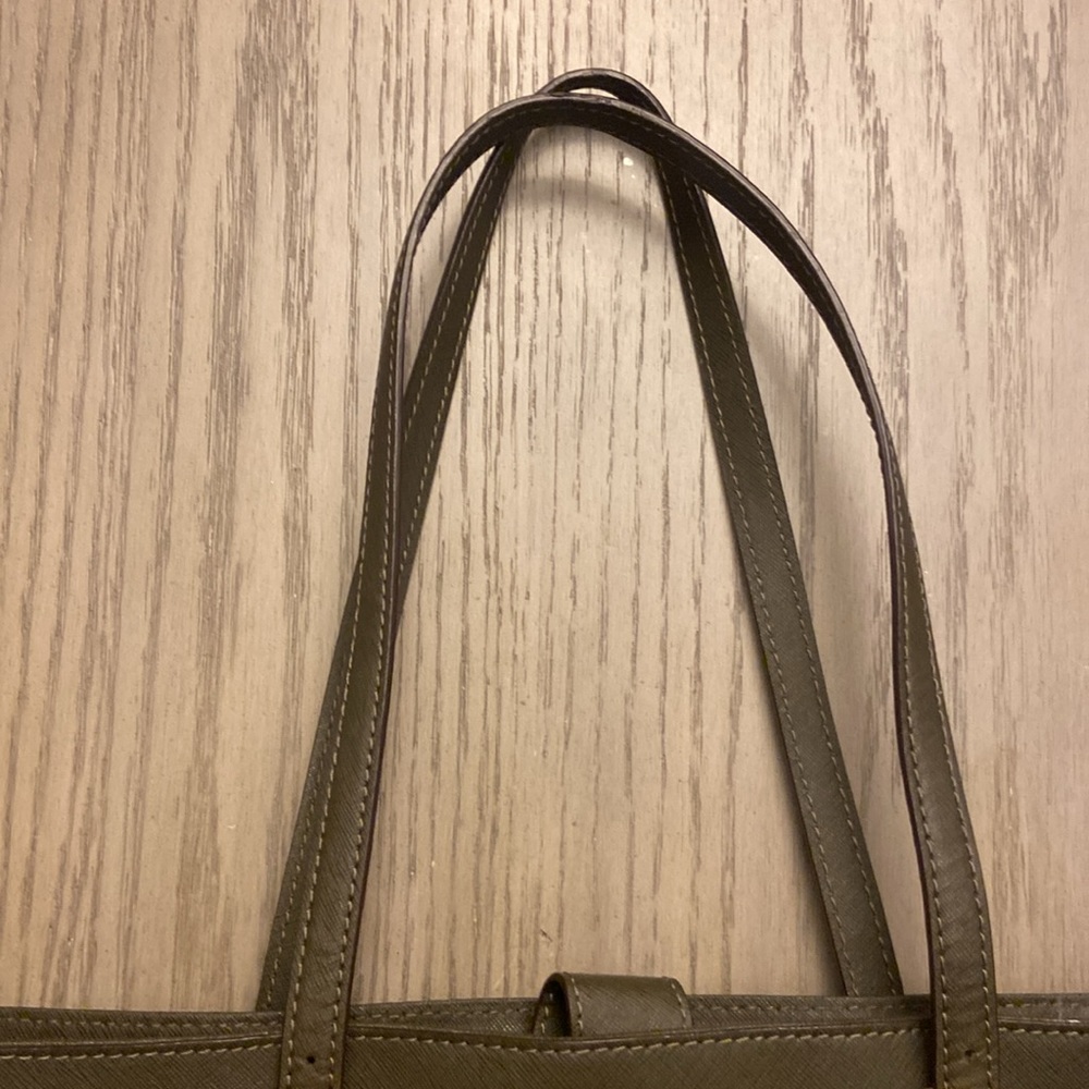 Michael Kors Jet Set Bag Olive Green Signature Tote Saffiano Leather - Picture 7 of 13